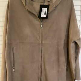 REPEAT taupe suede jacket size 14