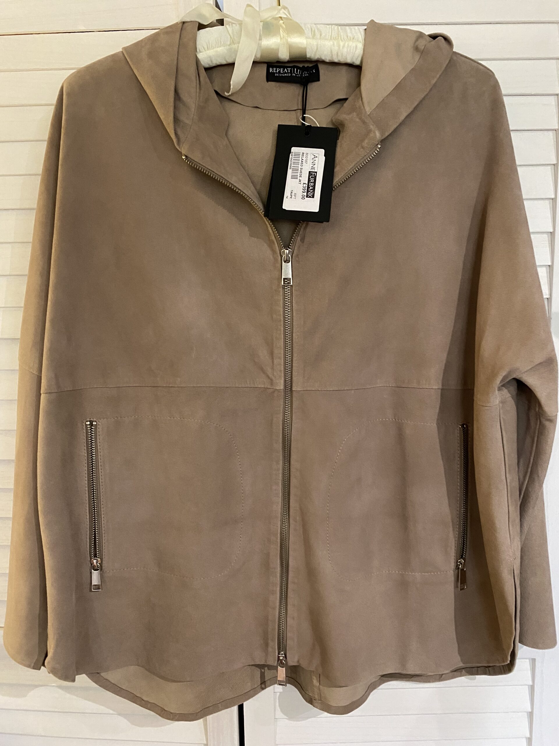 REPEAT taupe suede jacket size 14 REPEAT taupe suede jacket size 14